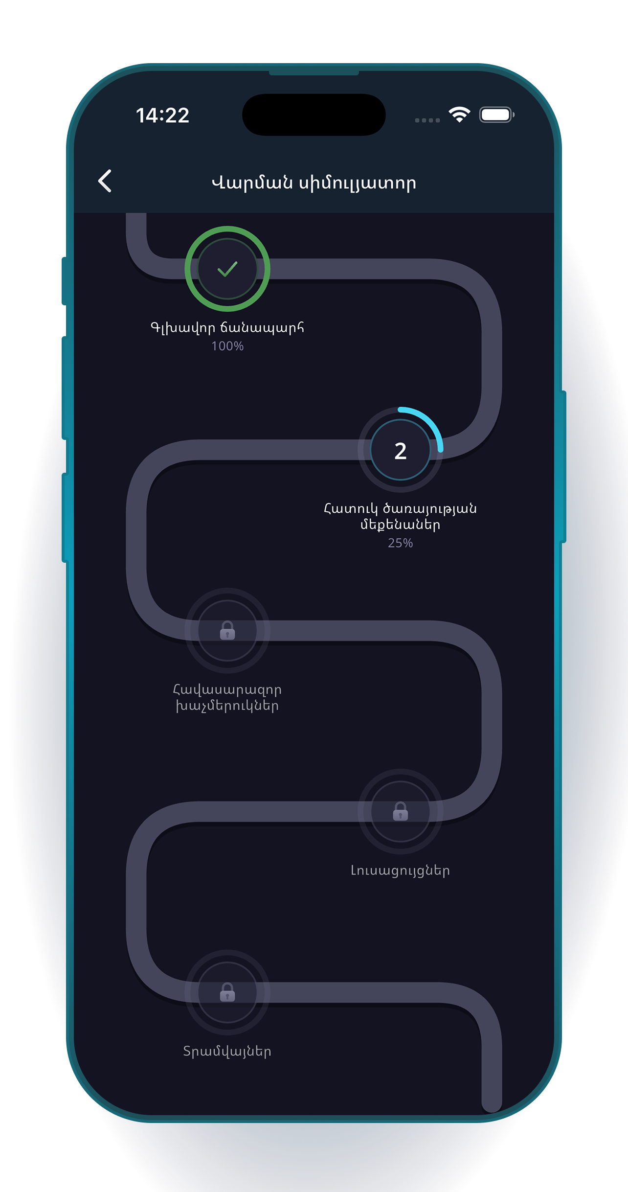 Drive simulator level path map
